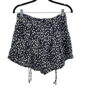 Free People Bennett Shorts 6 Black Polka Dot Wide Baggy Corset Pockets Cotton